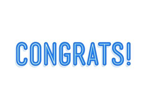 the word congrats written in blue on a white background