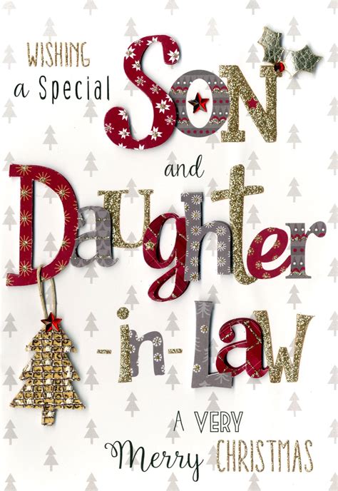 Son & Daughter-In-Law Embellished Christmas Card | Cards | Love Kates