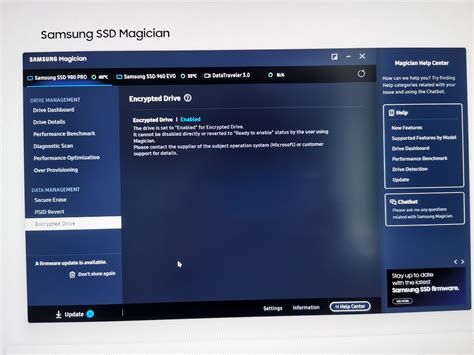 Samsung SSD 970 EVO Plus drive encryption won't change from Ready to Enable - Samsung Community