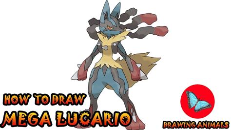 How To Draw Mega Lucario Pokemon | Drawing Animals