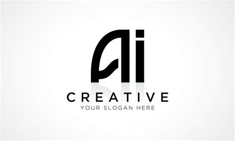 AI Letter Logo Design Vector Template. Alphabet Initial Letter AI Logo Design With Glossy ...