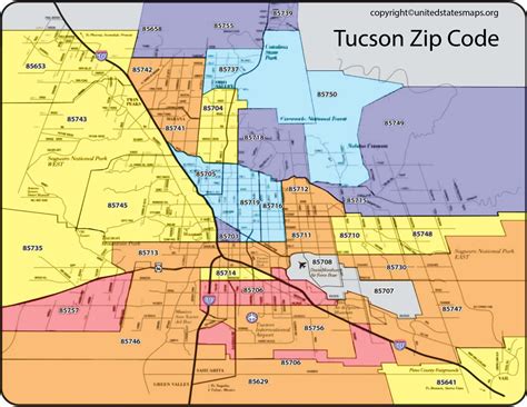 Tucson Zip Code Map | Map of Tucson Zip Codes