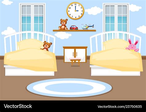 Interior kids bedroom background Royalty Free Vector Image