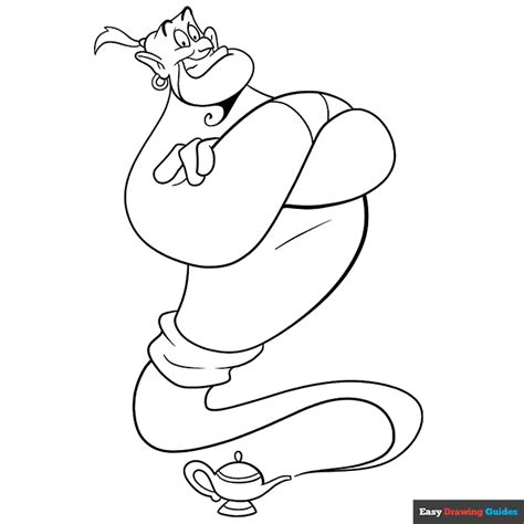 Genie from Aladdin Coloring Page | Easy Drawing Guides