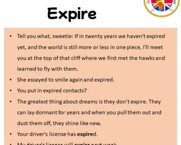 Expire in a Sentence in English Archives - English Grammar Here