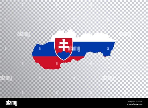 Slovakia flag on map, transparent background, Clipping path Stock Photo - Alamy