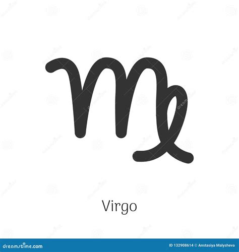 Virgo Zodiac Sign Isolated on White Background Stock Vector ...