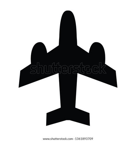 Black White Vector Silhouette Aeroplane Stock Vector (Royalty Free ...