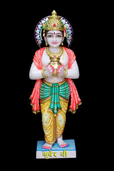 Multicolor Marble Kubera Statue, For Worship, Size: 12-72 Inch, Rs ...