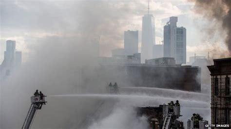 New York buildings collapse after explosion in Manhattan - BBC News