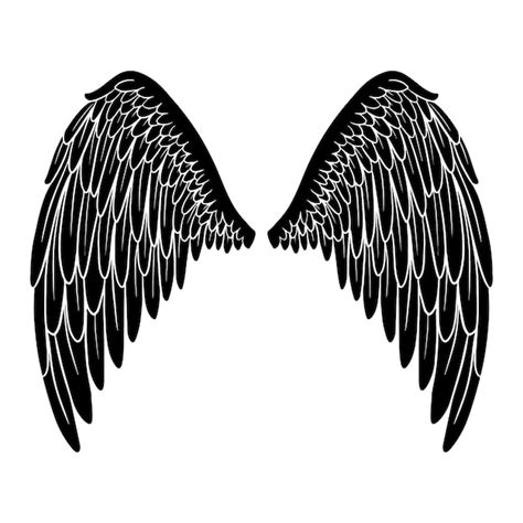 Premium Vector | Hand drawn angel wings silhouette