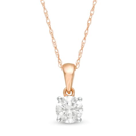 1/2 CT. Diamond Solitaire Pendant in 10K Rose Gold | Zales