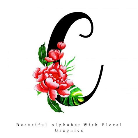 Alfabeto Letra C Aquarela Floral Background | Lettering alphabet, Floral watercolor, Floral ...