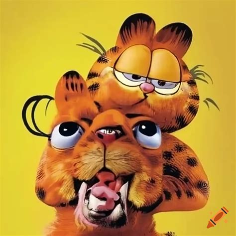 Graphic novel cover featuring garfield and chester-cheetah on Craiyon
