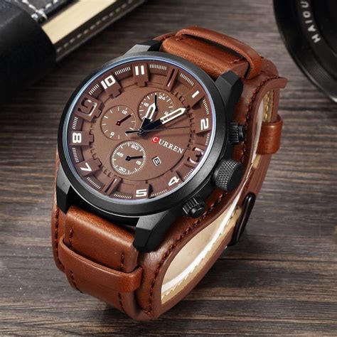 bol.com | Curren® Horloges voor Mannen Herenhorloge Jongens Heren Watch Horloge – Lederen Band