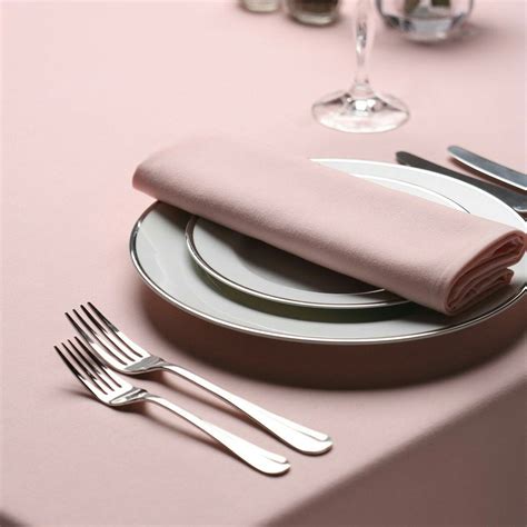 Oyster pink tablecloth | Table cloth, Blue napkins, Grey tablecloths