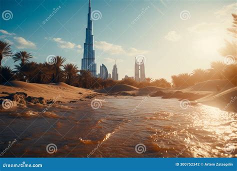 Landscape of Futuristic City with Large Skyscrapers Under Bright Sunlight Stock Photo - Image of ...