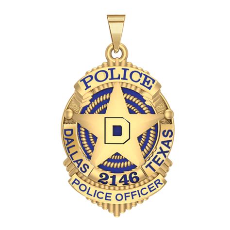 Personalized Dallas,Texas Police Badge with Your Rank, and Number - PG101707