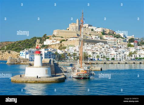 Ibiza old town and harbor, Ibiza, Balearic Islands, Spain, Mediterranean Stock Photo - Alamy