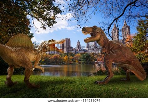 Dinosaur Scene Two Dinosaurs Fighting Stock Photo 554286079 | Shutterstock