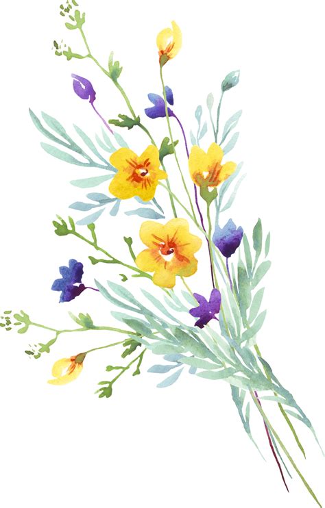 Wild Flowers Watercolor Clipart Png – NBKomputer