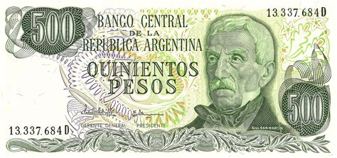 Banknote Collection: Argentina 500 Pesos UNC