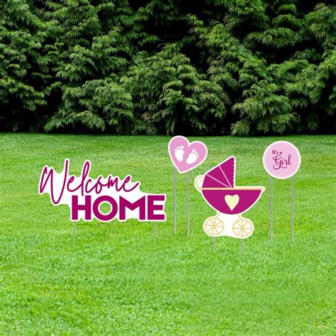 Welcome Home Baby Girl Yard Sign Cutouts Lawn Letters With - Etsy