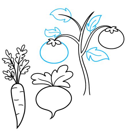 How to Draw Vegetables - Really Easy Drawing Tutorial