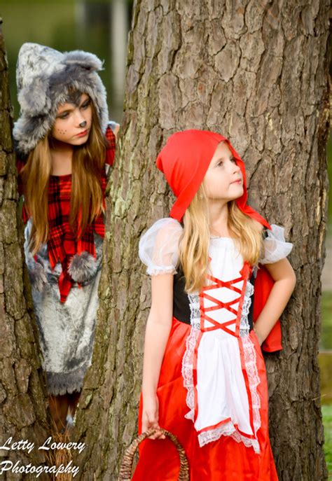 Little Red Riding Hood and the Big Bad Wolf Kids Costume Photo | Easy ...