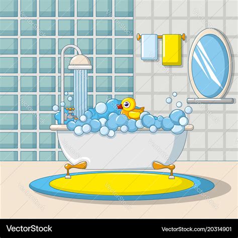 Bathroom interior icon cartoon style Royalty Free Vector