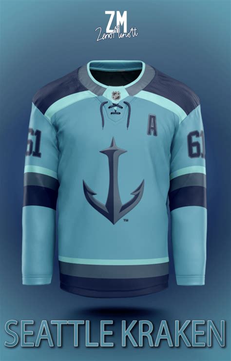 Here is a Seattle Kraken third jersey concept I just finished using their anchor logo ...