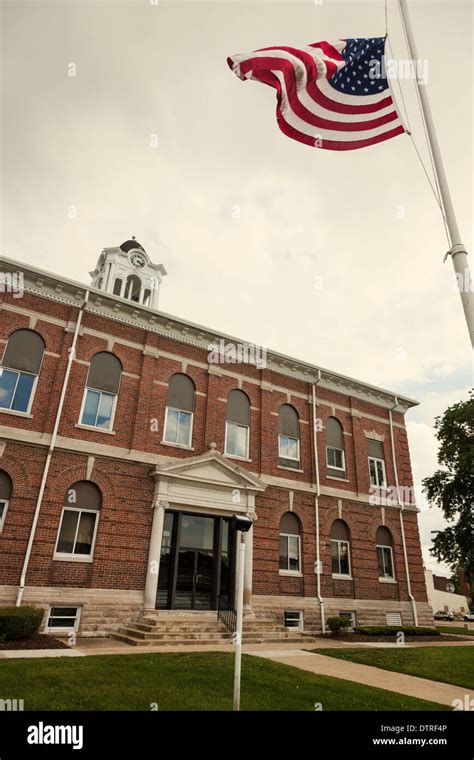 Old courthouse in Marshall, Clark County, Illinois, United States Stock ...