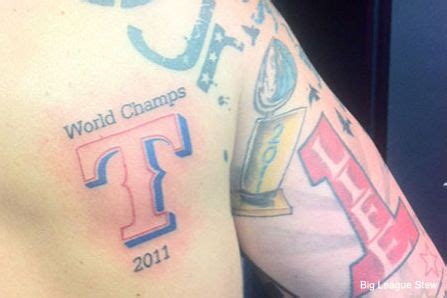 Texas Rangers Fan Got 2011 World Series Champs Tattoo. Oops. (Picture)