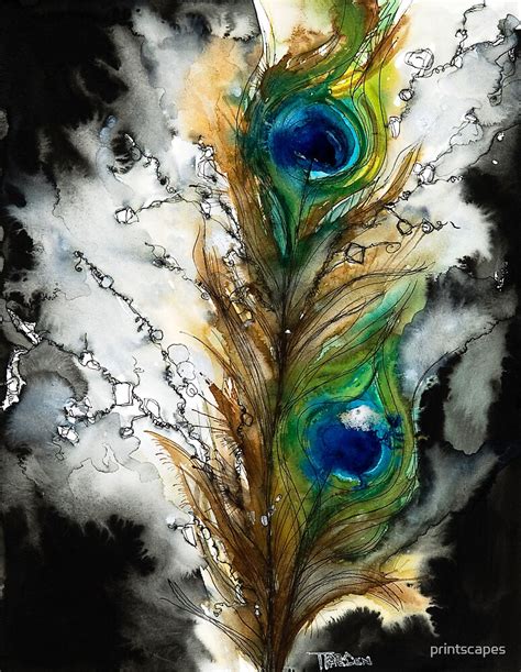 "Abstract Watercolor Peacock Feather" by printscapes | Redbubble