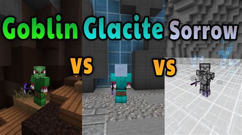 Hypixel Skyblock - Dwarven Mines Armor Comparison (Goblin vs Glacite vs Sorrow) - YouTube