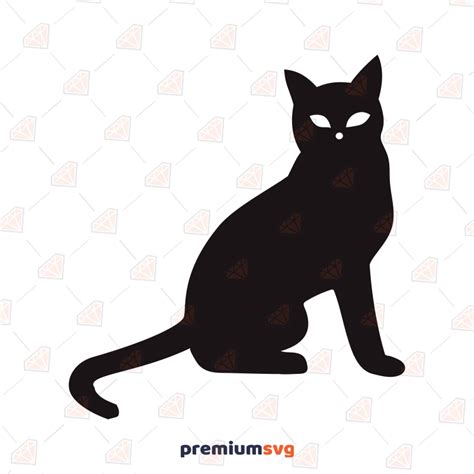 Black Cat SVG cut file, Sitting cat clipart | PremiumSVG