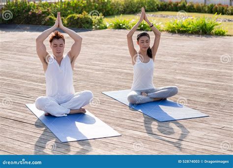 Lotus position stock image. Image of enjoying, eyes, sitting - 52874003