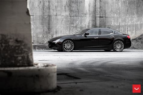 Black Maserati Ghibli Looking Fly On Custom Polished Silver Wheels | Carscoops