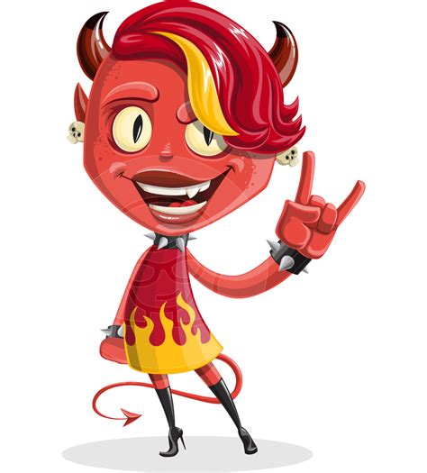 Female Demon Vector Cartoon Character | GraphicMama