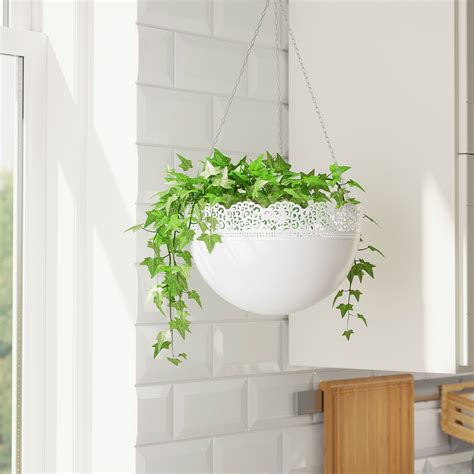 SKURAR Hanging planter - indoor/outdoor, white - IKEA