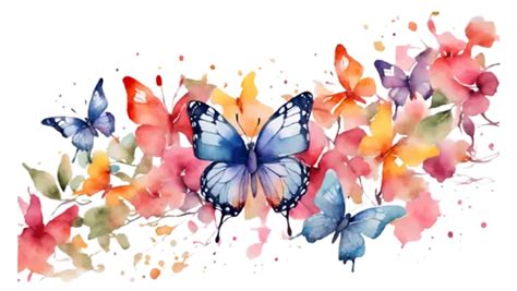 Watercolor Colorful Butterfly Background Vector, Colorful Butterfly ...