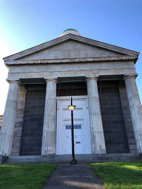 Entryway of Barnstable County Courthouse in Barnstable, Massachusetts. Paul Chandler November ...