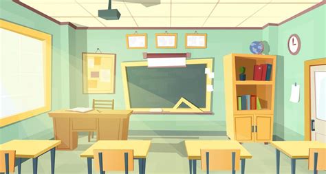 Vector cartoon illustration of school classroom - Download Free Vectors, Clipart Graphics ...