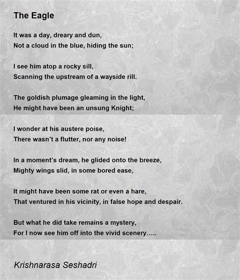 The Eagle - The Eagle Poem by Krishnarasa Seshadri