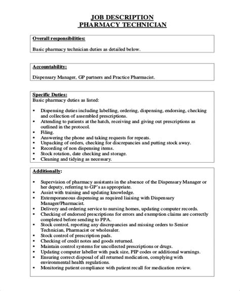 FREE 8+ Sample Pharmacist Job Description Templates in MS Word | PDF