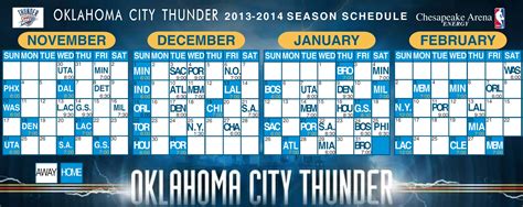 Okc Thunder Printable Schedule