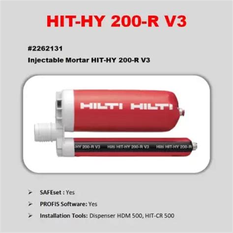 HIT-HY 200-R V3 Adhesive Anchor Chemical Anchors Hilti USA, 57% OFF