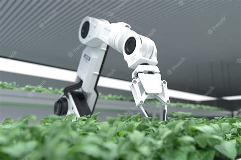 Premium Photo | Smart robotic farmers concept robot farmers Agriculture technology Farm automation