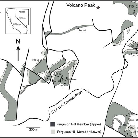 Location mMap. Map of New York Canyon and vicinity with approximate ...