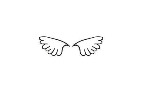 Cupid Wings Line Art · Creative Fabrica